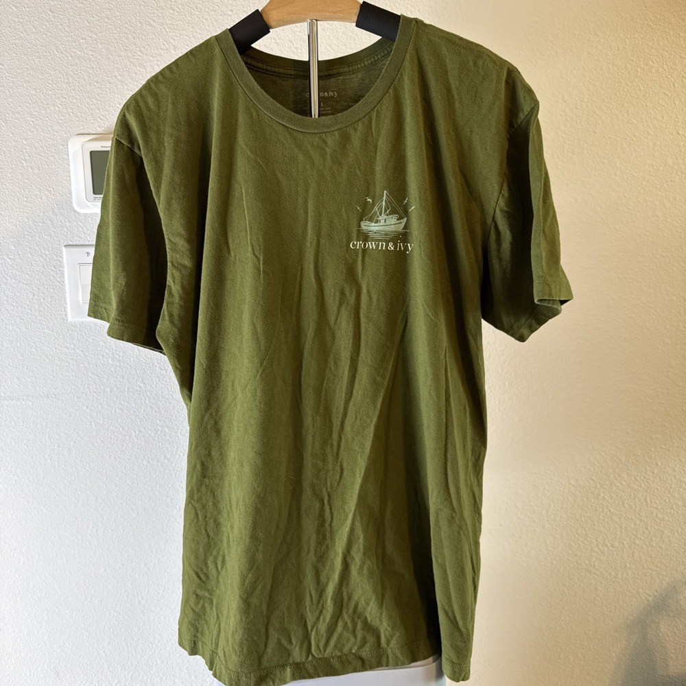 Crownβ & Ivy Men's Graphic T-Shirt Cotton Green Size Large